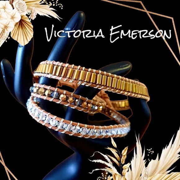 VICTORIA EMERSON Beaded Wrap Bracelet BOHEMIAN! - Picture 1 of 9